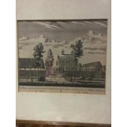 4 ingelijste pentekeningen uit 1732 (Rhijnlands)