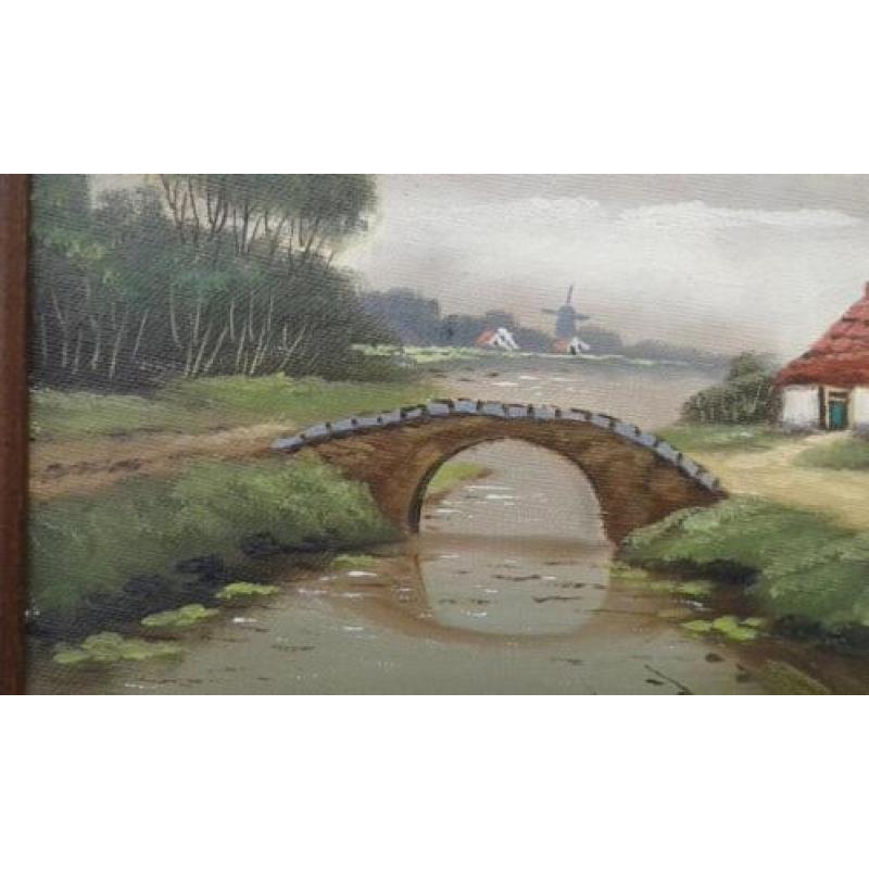 Leuk Plattelandsgezicht met een brug en boerderij