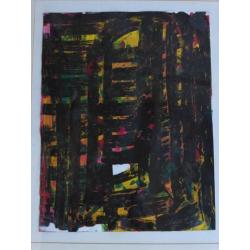 Erik Oldenhof, een gouache, Abstract, 1986