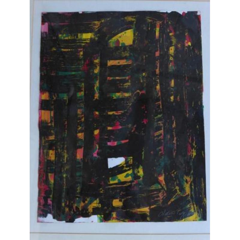 Erik Oldenhof, een gouache, Abstract, 1986