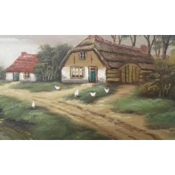 Leuk Plattelandsgezicht met een brug en boerderij
