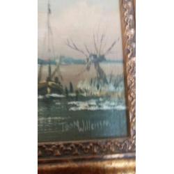 Winterlandschap van Toon Willemsen olieverf
