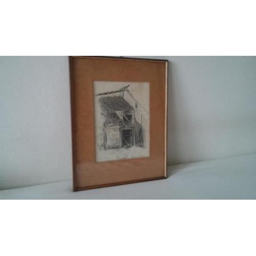Adri Theunis, ingelijste tekening uit 1938.