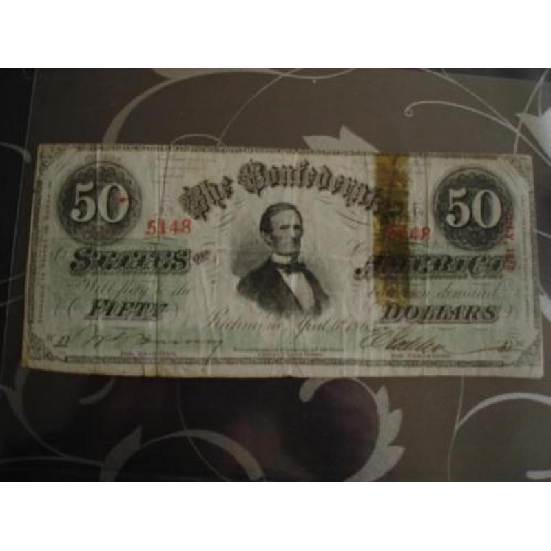 confederte fifty dollars 1863.civil war.