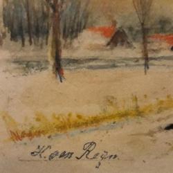 H. van reijn schilderij. 'munniken molen leiderdorp'
