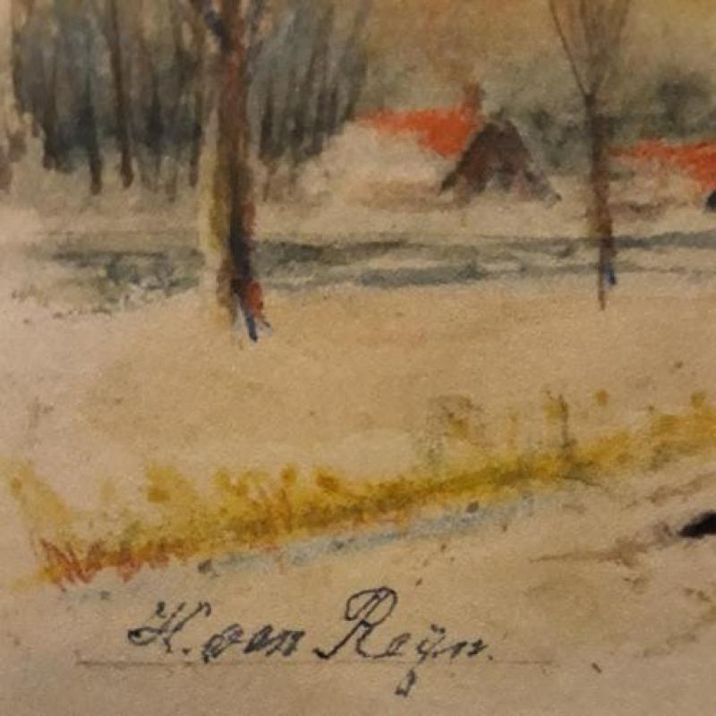 H. van reijn schilderij. 'munniken molen leiderdorp'