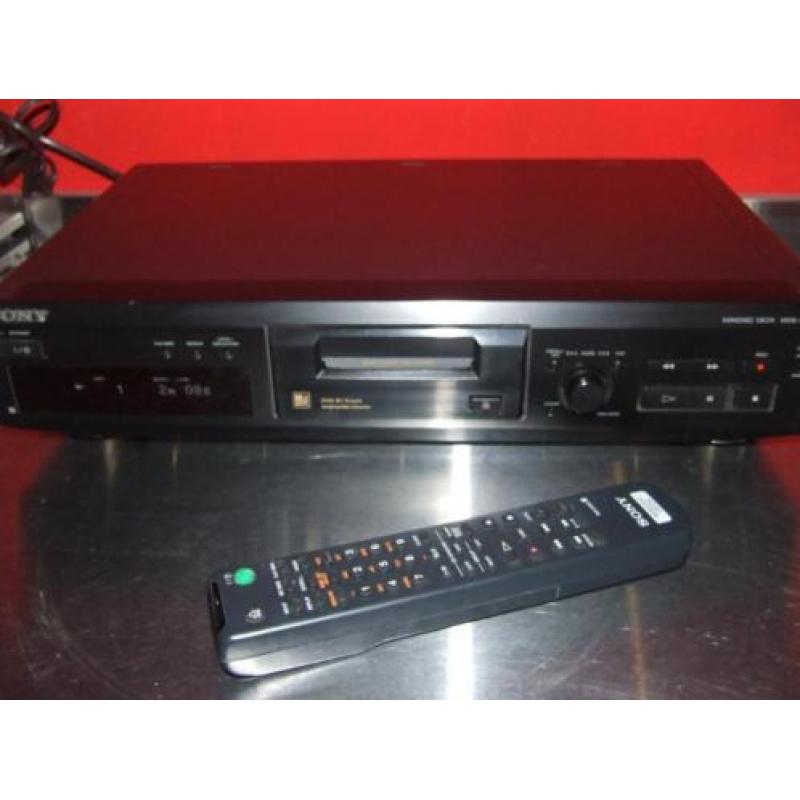 Sony minidisc speler-recorder + afstandbediening + disc"s