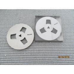 2 Philips Alluminium kleurige spoelen met en zonder band.