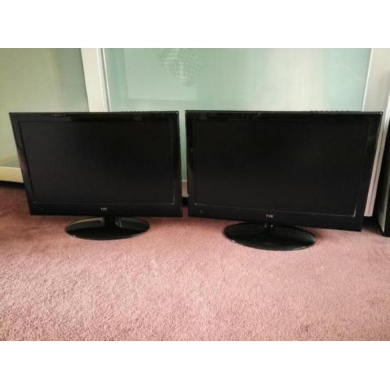 2x kleuren tv met ingebouwde dvd-speler 22inch
