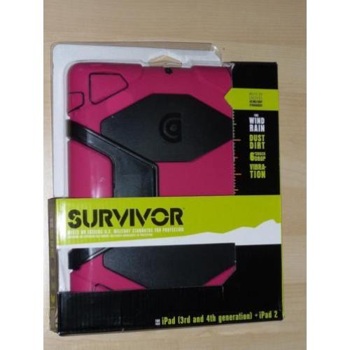 Griffin Survivor Apple iPad 2/3/4 hoes roze-zwart