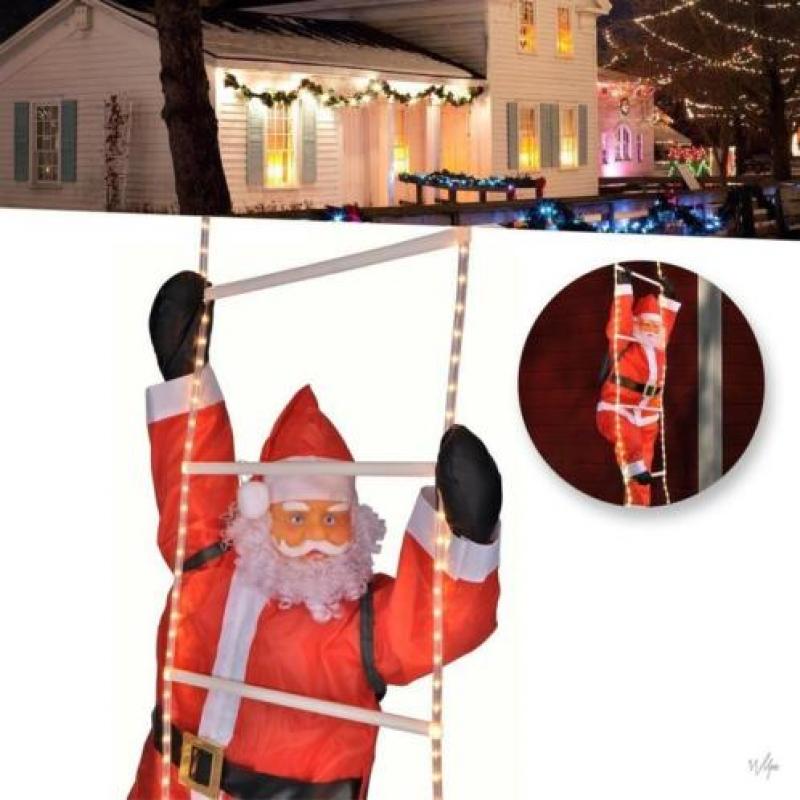 Lichtgevende Kerstman in Ladder