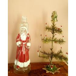 Antieke kerstman van glas