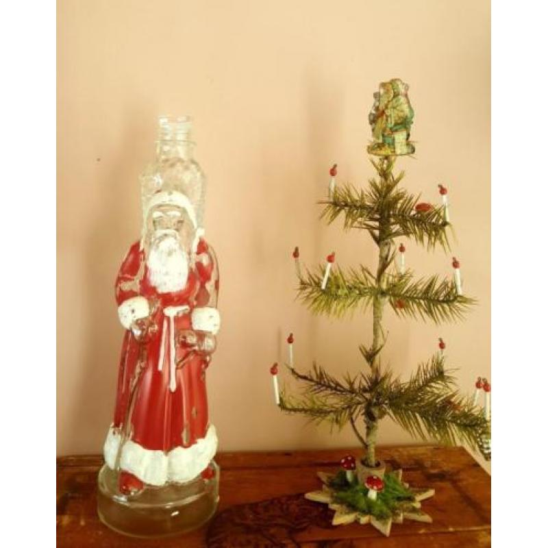 Antieke kerstman van glas