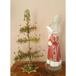 Antieke kerstman van glas