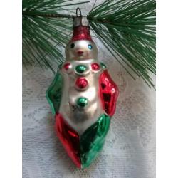 Oude antieke kerstbal figuur clown/pierrot kerstversiering