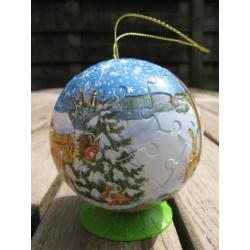 Ravensburger Puzzelbal Kerst - Landschap met herten bij huis