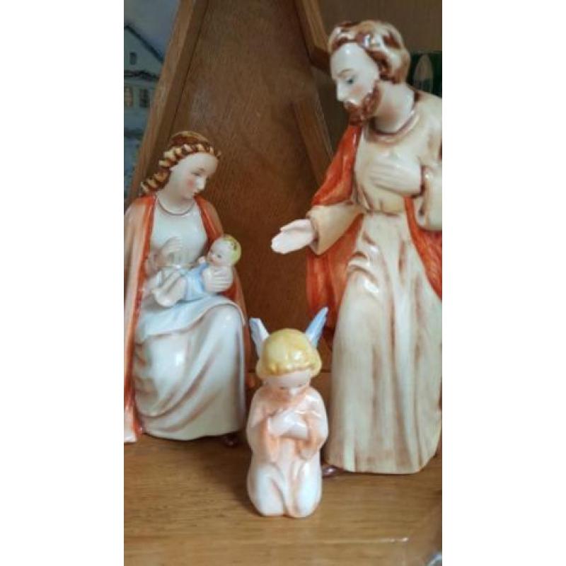kerstgroep goebel, maria met kind en josef, evt. met engel