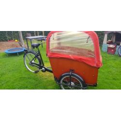 Te koop bakfiets Babboe Big,incl Huif, baby-schaal, pyjama