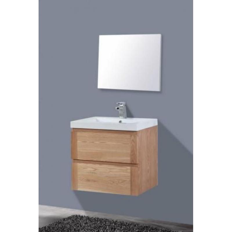 Badmeubel Trend Wood 60Cm Massief Geolied Eiken