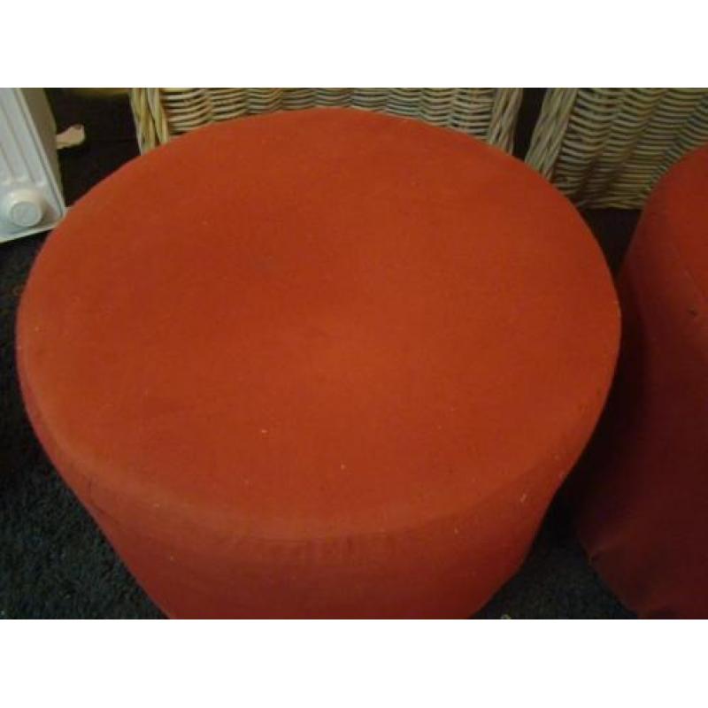 poefen 2 stuks rood / oranje stof