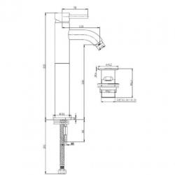 Wastafelmengkraan Abzu Hoog Model Kiwa Met Waste Chroom