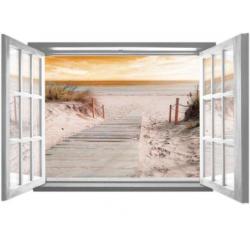 Strandhuisjes vliesbehang, Strandhuis behang