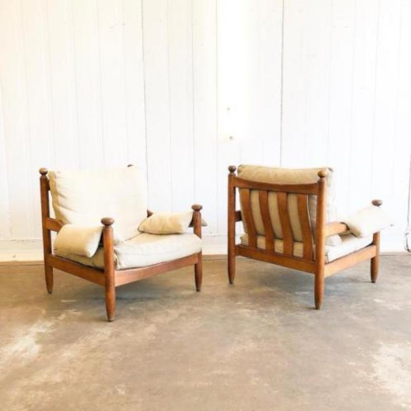 Vintage safari lounge stoel scandinavian design