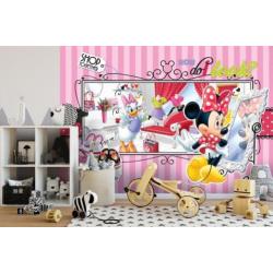 Minnie in Parijs fotobehang, Minnie vliesbehang 400x250 cm