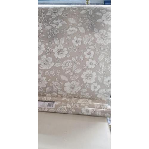 Behang taupe wit bloemen nieuw
