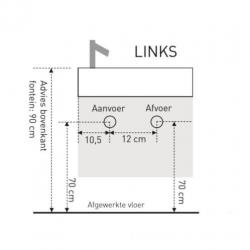Fontein Ink Versus Links Mat Wit (zonder kraangat)