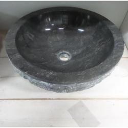 Waskom Natuursteen W01 Marmo Zwart 40x40x15 cm (Wastafels)