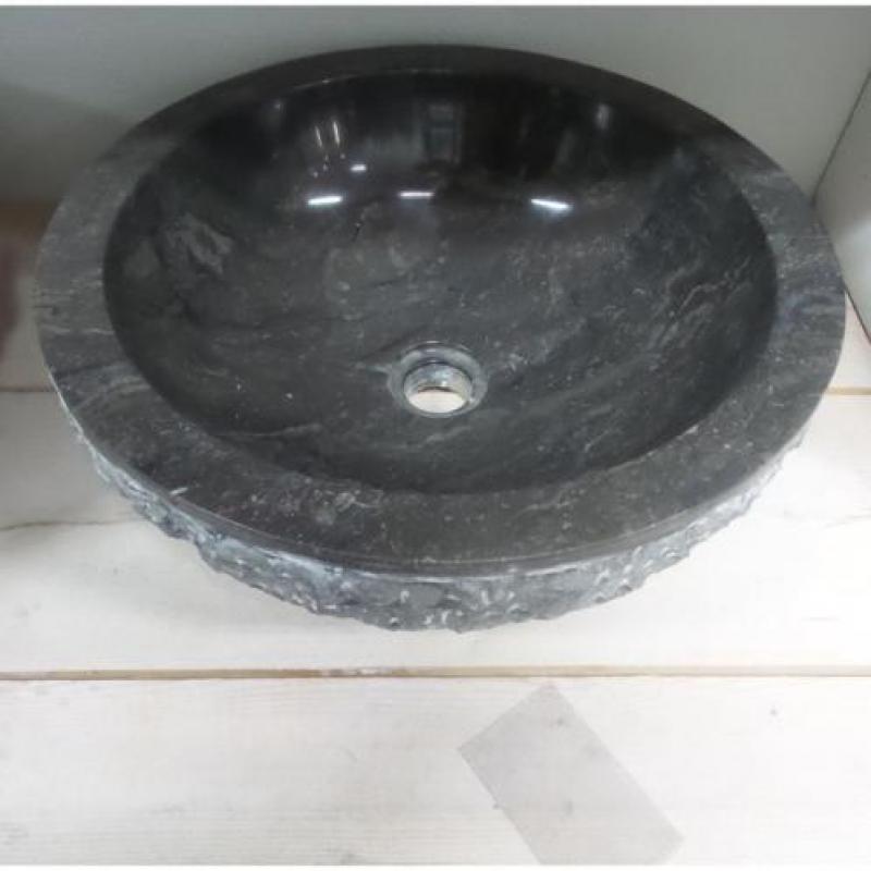 Waskom Natuursteen W01 Marmo Zwart 40x40x15 cm (Wastafels)