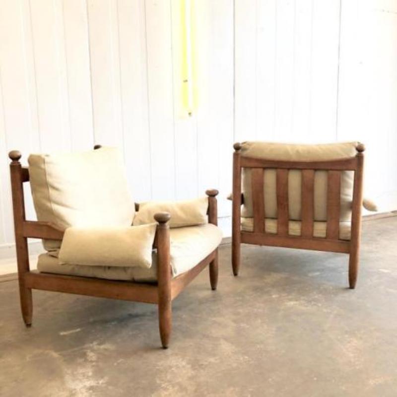 Vintage safari lounge stoel scandinavian design