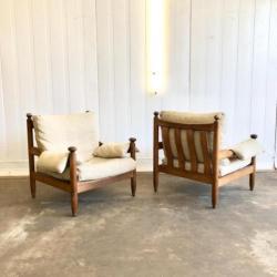 Vintage safari lounge stoel scandinavian design
