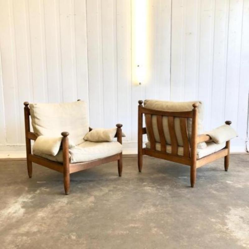 Vintage safari lounge stoel scandinavian design