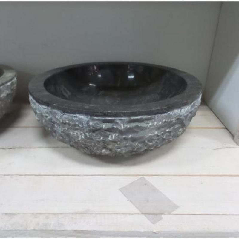 Waskom Natuursteen W01 Marmo Zwart 40x40x15 cm (Wastafels)