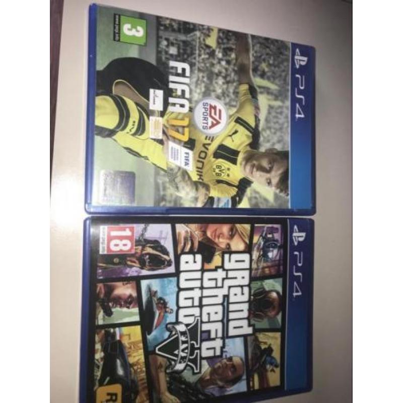 PlayStation 4 defect 2controlers+ kabels en GTA5 en fifa17