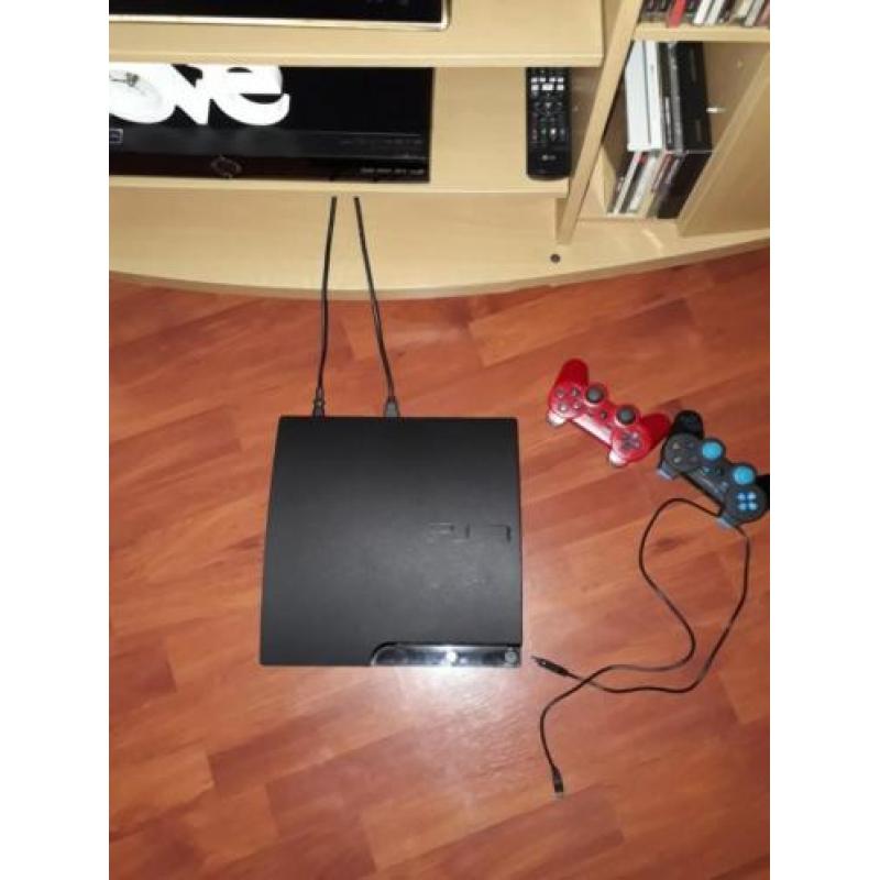 PlayStation 3+spellen+lader en controllers.