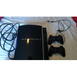 Playstation 3 80 gb, cechk04 met 32 spellen, 2 controllers e