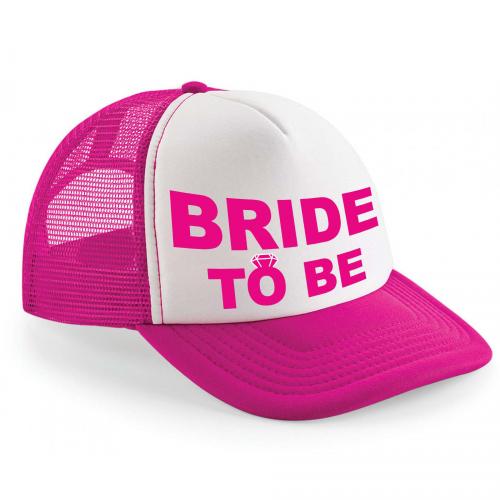 Snapback/cap voor dames - Bride To Be - roze/wit - vrijgezellenfeest petjes